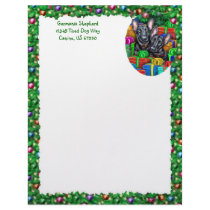 German Shepherd Open Gifts Blk Christmas letterhead