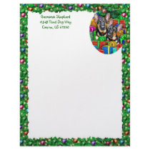 German Shepherd Open Gifts Christmas letterhead