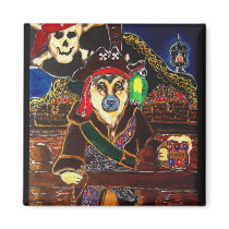 German Shepherd Pirate Captain magnets by Art_by_Joanne German Shepherd Pirate Captain magnets