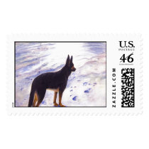 German Shepherd Postage Stamp by artbyjolyn German Shepherd Postage Stamp