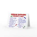 GERMAN SHEPHERD Property Laws 2 Greeting Card