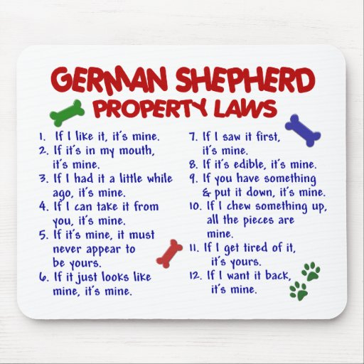 GERMAN SHEPHERD Property Laws 2 Mouse Mat
