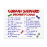 GERMAN SHEPHERD Property Laws 2 Postcard