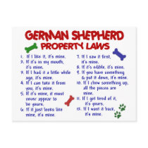 GERMAN SHEPHERD Property Laws 2 postcards by poochloverstuff GERMAN SHEPHERD Property Laws 2 postcards