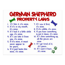 GERMAN SHEPHERD Property Laws 2 Postcard