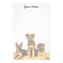 German Shepherd puppies stationary Stationery Paper