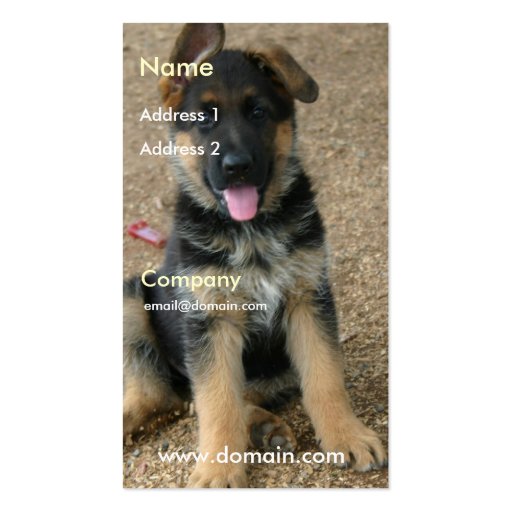 German Shepherd Puppy Business Card (front side)