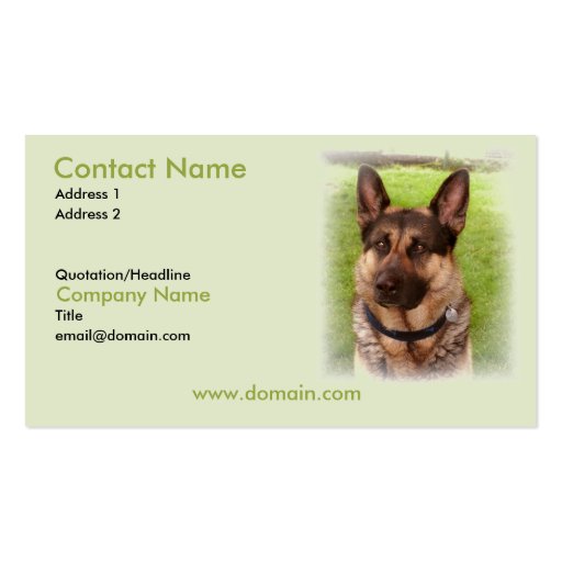 German Shepherd Puppy Dog Business Card