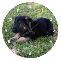 German Shepherd Puppy: Wall Clock