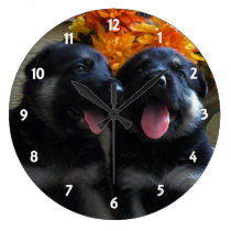 German Shepherd Puppy: Wall Clock