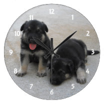 German Shepherd Puppy: Wall Clock