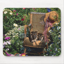 German Shepherd Pups Mousepad Garden by normagolden German Shepherd Pups Mousepad Garden