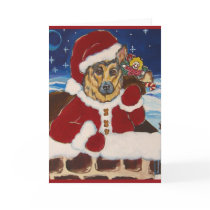 German Shepherd Santa  Card