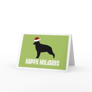 German Shepherd Santa Hat card