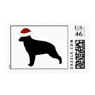 German Shepherd Santa Hat stamp