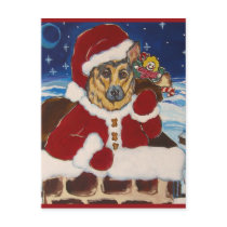 German Shepherd Santa  Post Cards postcards