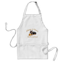 German Shepherd Shares A Beer aprons