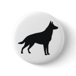 German Shepherd Silhouette Button