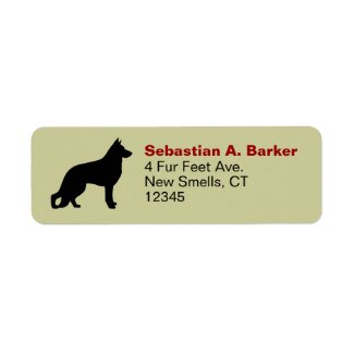 German Shepherd Silhouette label