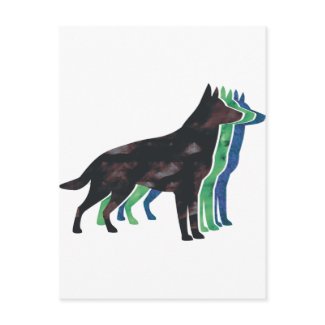 German Shepherd Silhouette postcard
