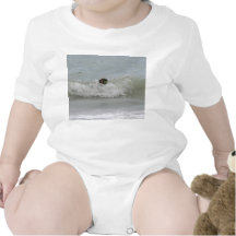 german shepherd swimming in wave tee shirt