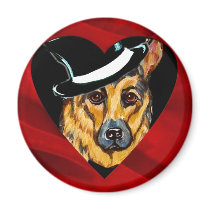 German Shepherd Valentine magnets