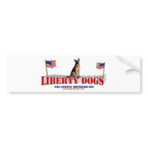 German Shepherd with Flags Bumper Sticker