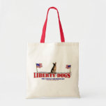 German Shepherd with Flags Canvas Bags