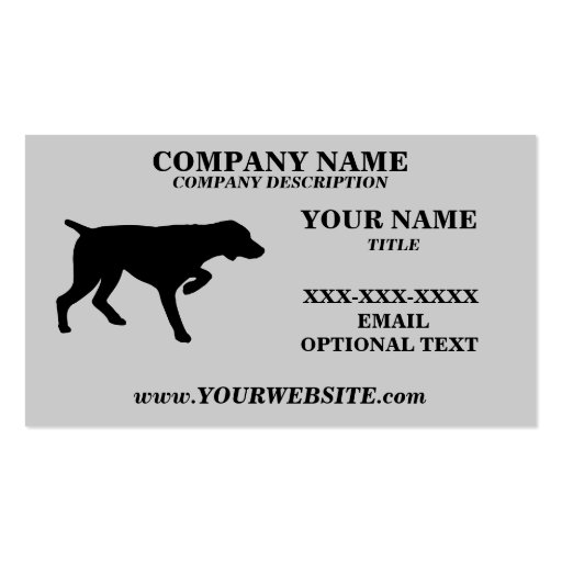 GERMAN SHORTHAIRED POINTER - Business Card Templat (front side)