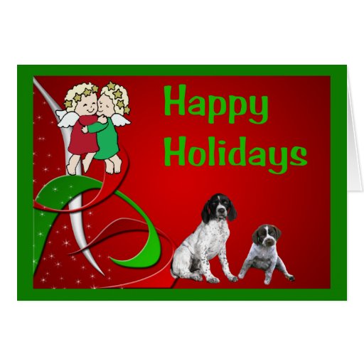 German Shorthaired Pointer Christmas Card Angels