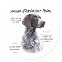 German Shorthaired Pointer History Design Round Stickers