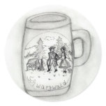German Stein Round Sticker