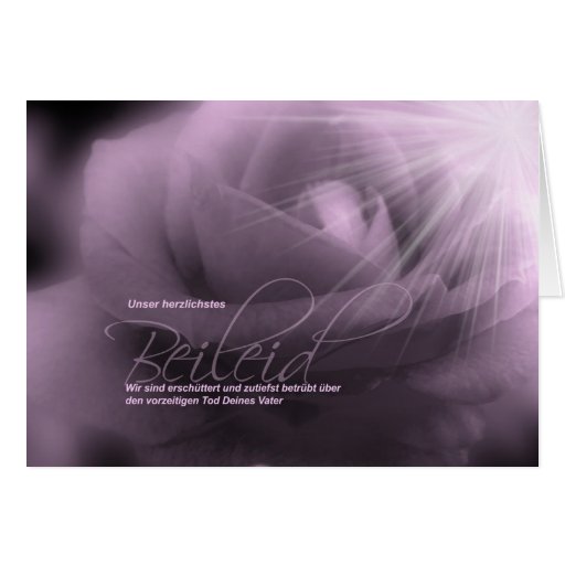 German Sympathy Loss of Father Lavender Rose Greeting Card Zazzle