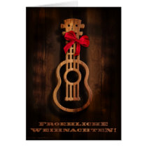 German Ukulele "Merry Christmas" Card cards
