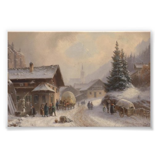 German Village in Winter Art Photo