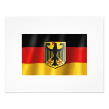 German waving flag personalized invitation