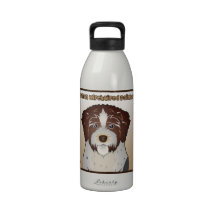 German Wirehaired Pointer Cartoon Reusable Water Bottles