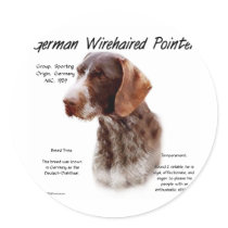 German Wirehaired Pointer History Design stickers
