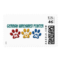 GERMAN WIREHAIRED POINTER Mom Paw Print 1 Postage Stamp
