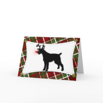 German Wirehaired Pointer Reindeer Christmas Card