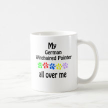 German Wirehaired Pointer Walks Design Coffee Mugs