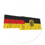 Germany & Baden-Wuerttemberg Waving Flags Round Stickers