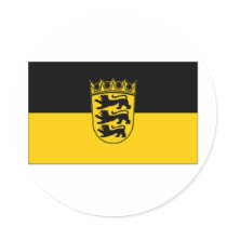 Germany Baden Wurttemberg Flag Round Stickers