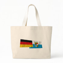 Germany & Bayern Waving Flags (Bavaria) Canvas Bags