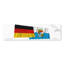 Germany & Bayern Waving Flags (Bavaria) bumper stickers