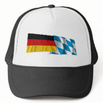 Germany & Bayern Waving Flags (Bavaria) hats