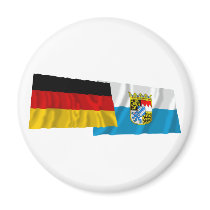 Germany & Bayern Waving Flags (Bavaria) magnets