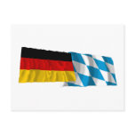Germany & Bayern Waving Flags (Bavaria) Postcard