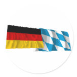 Germany & Bayern Waving Flags (Bavaria) Stickers