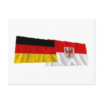 Germany & Brandenburg Waving Flags postcards by Vexillophile Germany & Brandenburg Waving Flags postcards